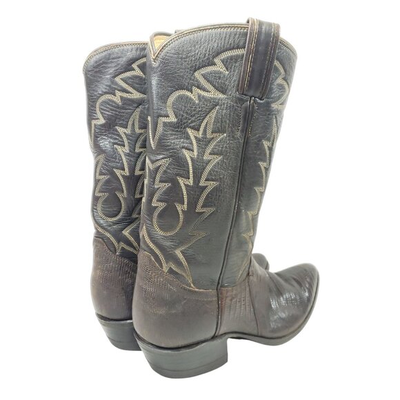 Tony Lama Lizard Skin Western Boots Women's Size 6 A Brown - Picture 3 of 7